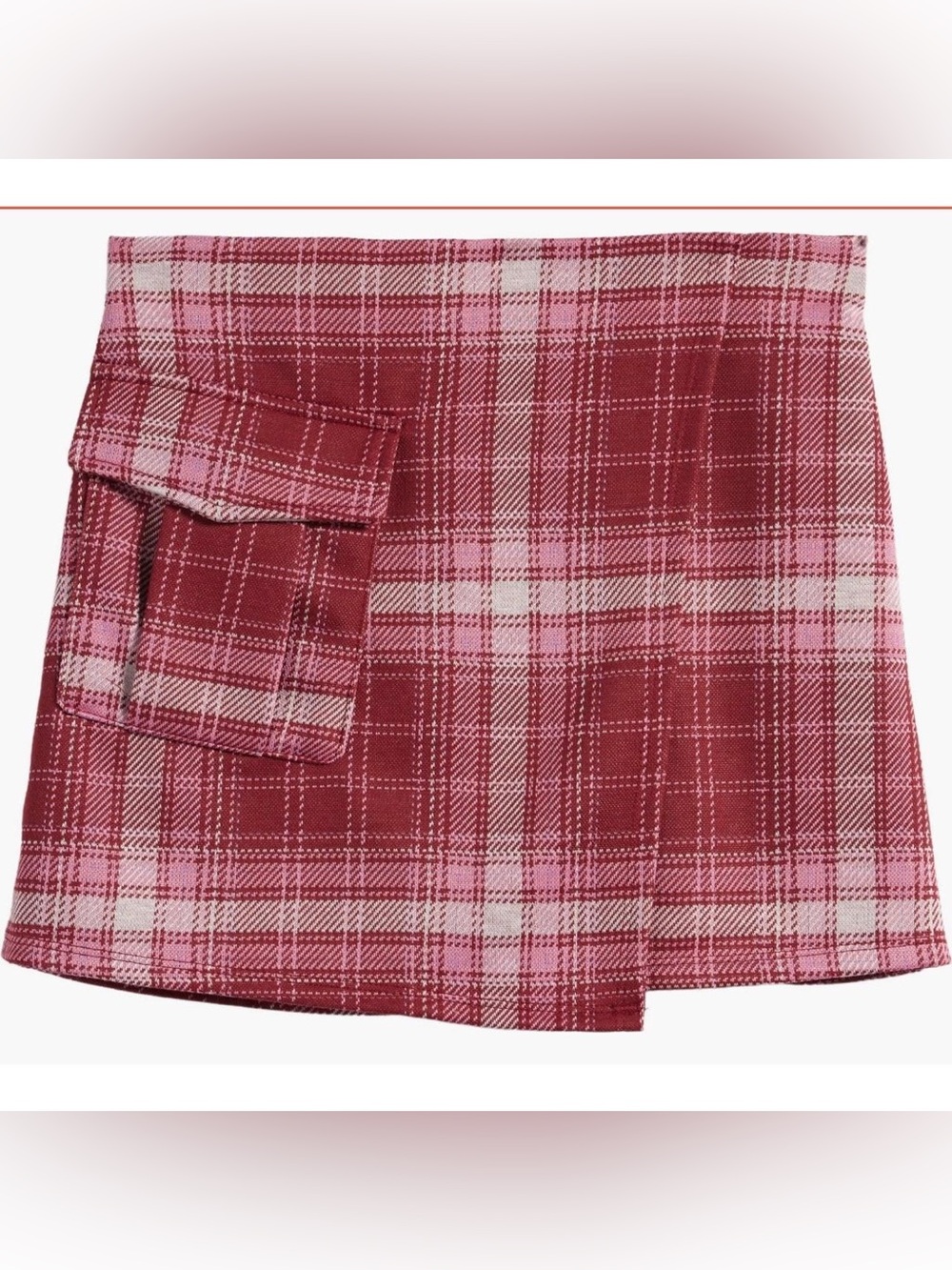 Punk Pink Plaid Skort with Pocket